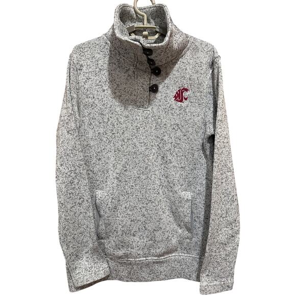 CHAMPION Elite WSU Quarter Snap Pullover Size S Gray Marled College Washington U - Picture 1 of 7